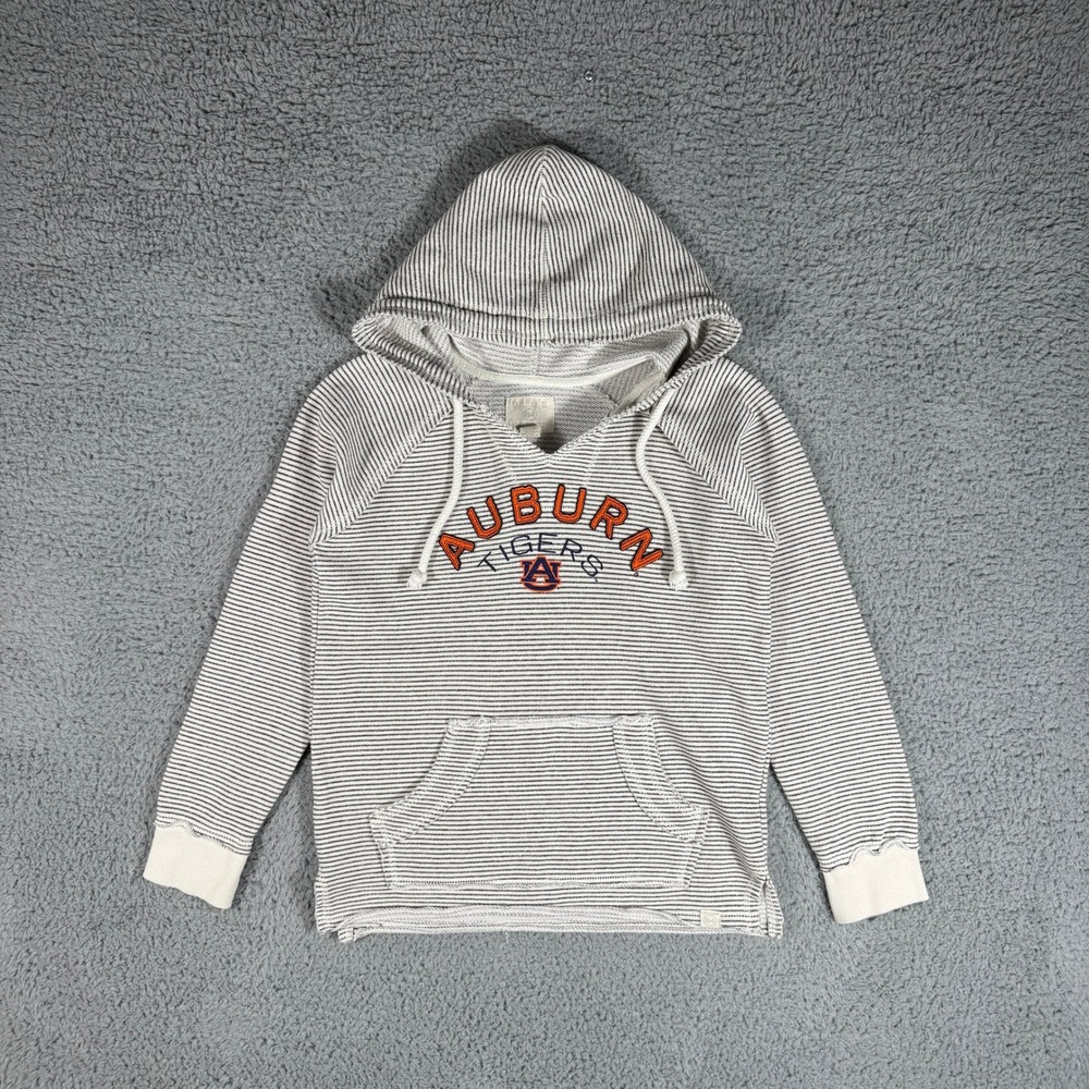 Auburn Tigers Blur 84 Hoodie Womens Small White Striped Lightweight University